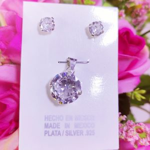 AW40 Dije de diamante swarovsky plata .925