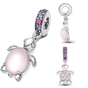 P08 Tortuga rosa pandora plata .925