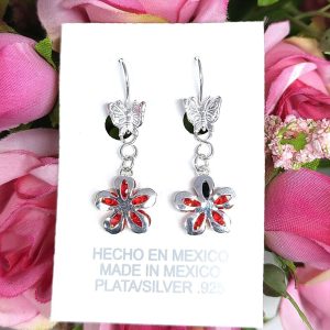 arete filigrana con zirconias de arillo plata 925