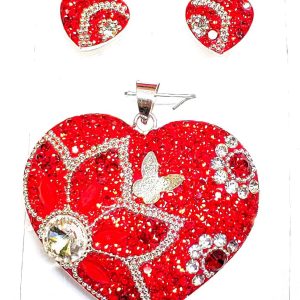 BA54 Set de Corazon de Swarovski de plata .925